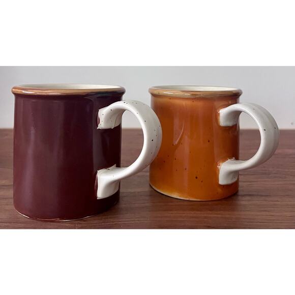 Vintage Ji Stonecrest Mug Set - Margaret F2 Gale F4 Orange Brown Cup Coffee Tea - Picture 8 of 13